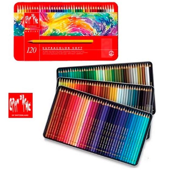 Imagem de Kit Estojo de Lata Caran Dache Genève Supracolor Soft Aquarelle 120 Cores - 3888420