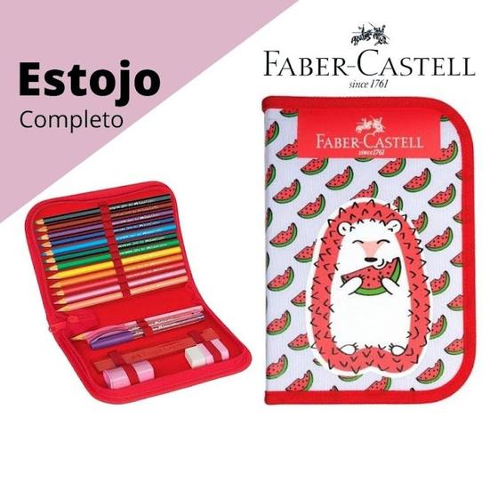 Imagem de Kit Estojo lápis de cor 12 cores Faber Castell+ Estojo Box