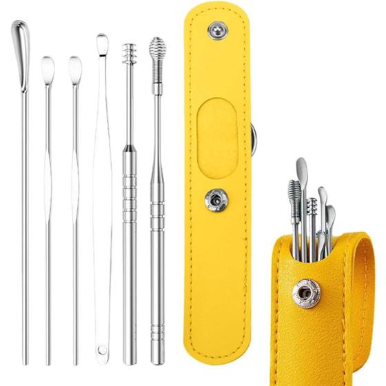 Kit Estojo Limpeza Ouvido Orelha Higiene Pessoal 06 pçs Menor preço em Kit Estojo Limpeza Ouvido Orelha Higiene Pessoal 06 pçs