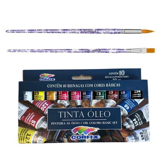 Imagem de Kit Estojo Tinta Oléo, Pincel 527-12 E 526-16