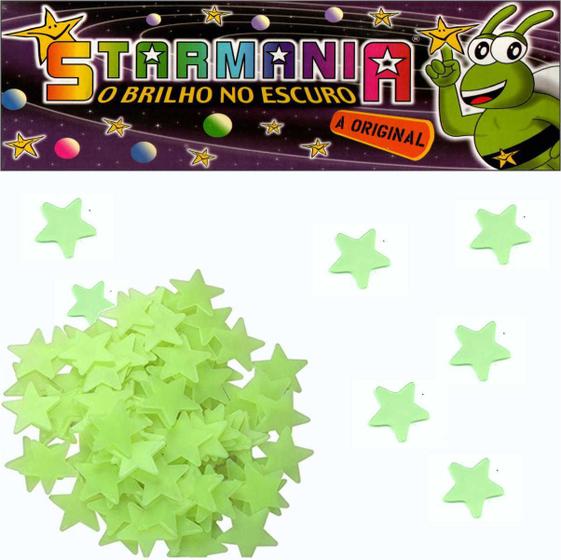 Imagem de Kit Estrelas Brilha Escuro Fluorescente Neon 112Pc Starmania