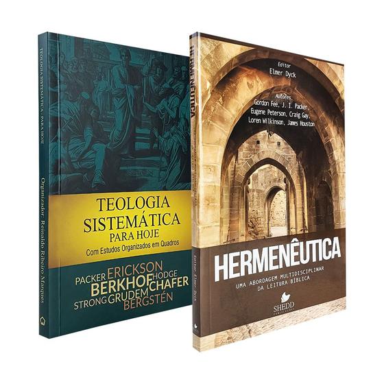 Imagem de Kit Estudos Bíblicos  Teologia Sistemática para Hoje em Quadros + Hermenêutica