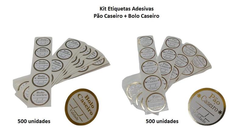 Imagem de Kit Etiqueta Adesiva Pão Caseiro ( 500 unids)  e Bolo Caseiro (500 unids) Total 1000 unidades  - ARG