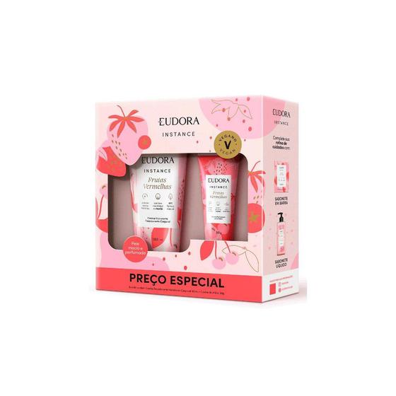 Imagem de Kit Eudora Frutas Vermelhas Creme Mãos 30g + Creme Hidratante Corporal 75ml