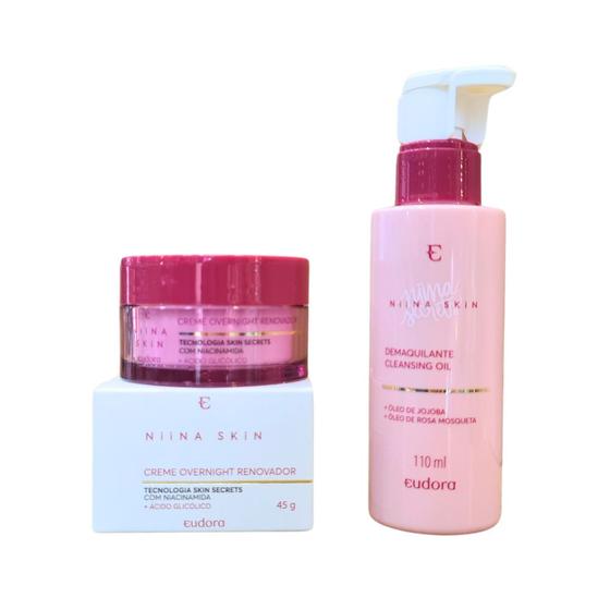 Imagem de Kit Eudora Niina Secrets Creme Overnight Renovador+Cleasing Oil 100ml