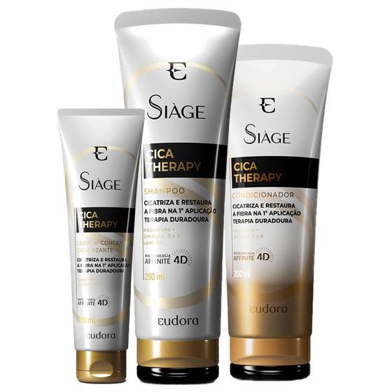 Imagem de Kit Eudora Siàge Cica-Therapy Shampoo Condicionador Leave-In