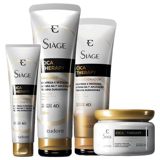 Imagem de Kit Eudora Siàge Cica-Therapy Shampoo Condicionador Máscara