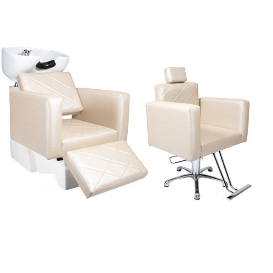 Imagem de KIT Evidence -  1 Cadeira Fixa + 1 Lavatório Com Descanso Para Salão