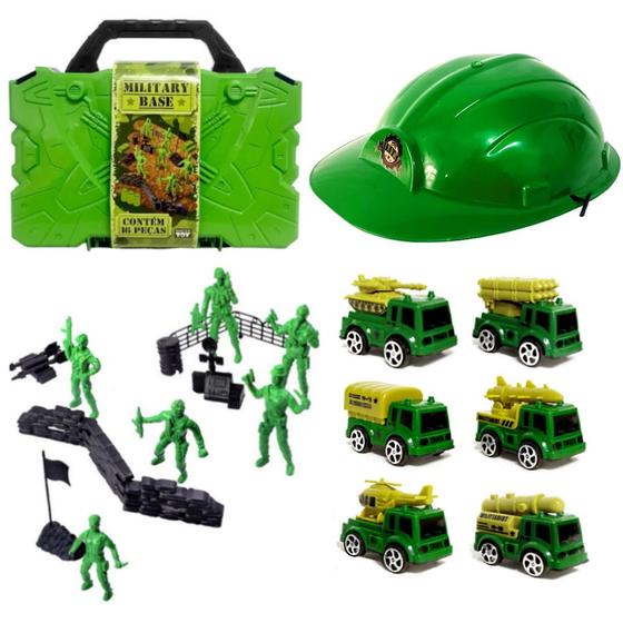 Kit Exército Maleta de Soldadinhos Caminhões e Capacete Militar - Toy ...