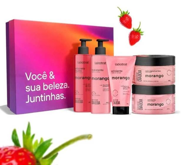 Imagem de Kit Experiência de Banho Morango Labotrat - 5 itens