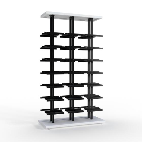 Imagem de Kit Expositor de Calçados com 3 Colunas Duplo e 42 Suportes Chapa Screw Comac