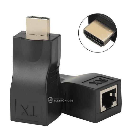 Imagem de Kit Extensor HDMI 4K Até 30 metros Com Suporte Total a Cabo de Rede Cat6 56029