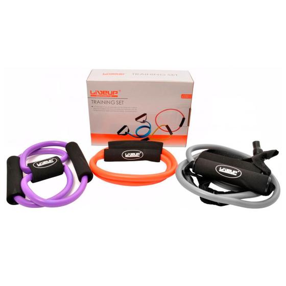 Imagem de Kit Extensores Liveup Com 03 Elásticos Multi Função