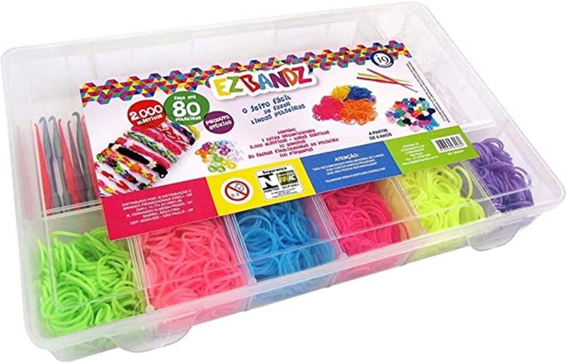 Imagem de Kit Fábrica de Pulseiras com 2000 Elásticos, euquefiz Ezbandz, i9 Brinquedos