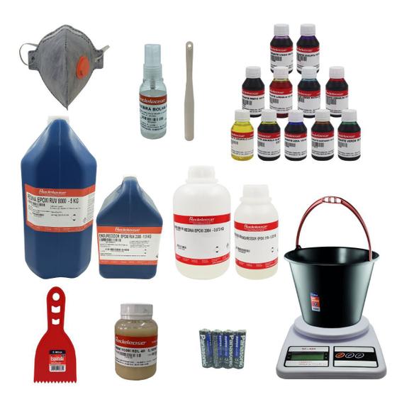 Imagem de Kit Fabricação de Mesas Resinadas com Corantes Translúcidos