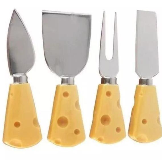 Imagem de Kit Facas Para Cortar Queijo Inox 4 Peças