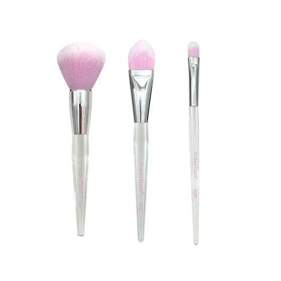 Imagem de Kit Face Let's Glam com 3 Pincéis Profissionais Macrilan