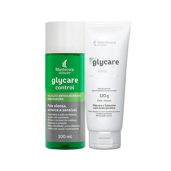 Imagem de Kit Facial Mantecorp Glycare - Solução Antioleosidade e Sabonete de Limpeza Profunda Duo 120g