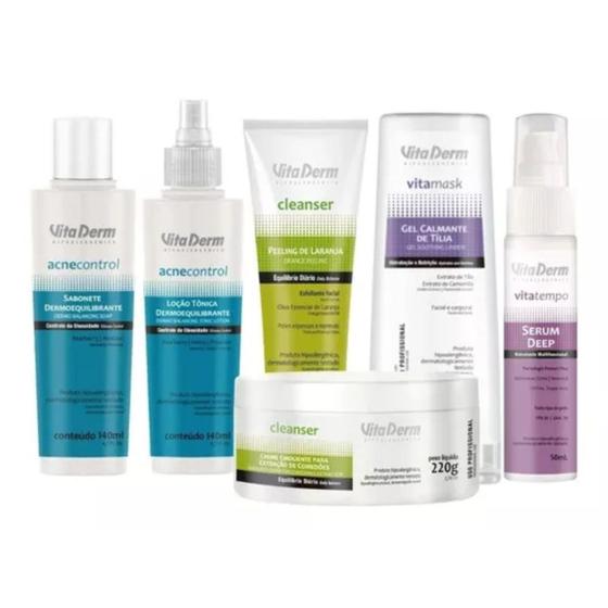 Imagem de Kit Facial Para Limpeza Vita Derm Com Serum Fotoprotetor