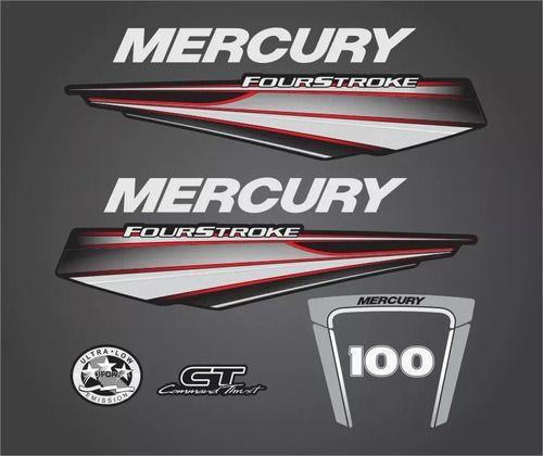 Imagem de Kit Faixa Adesivo Mercury 100 Hp Four Stroke