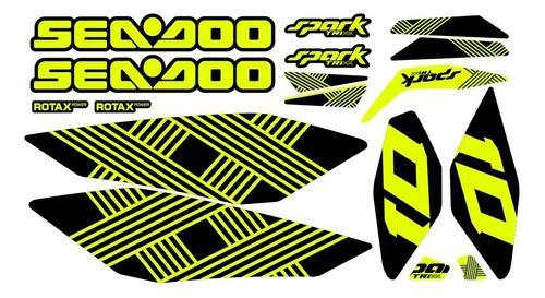 Imagem de Kit Faixa Adesivo Sea Doo Spark Trixx Amarelo Fluorescente