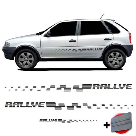 Imagem de Kit Faixa + Adesivo Traseiro Gol Rallye G4 2006 2008 Preto