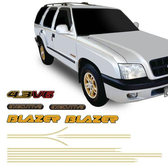 Imagem de Kit Faixa Blazer Executive 2001/2002 4.3 V6 Adesivo Dourado