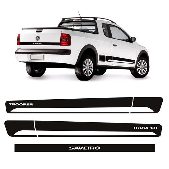 Imagem de Kit Faixas Saveiro Trooper G5 G6 Adesivo Lateral E Traseiro