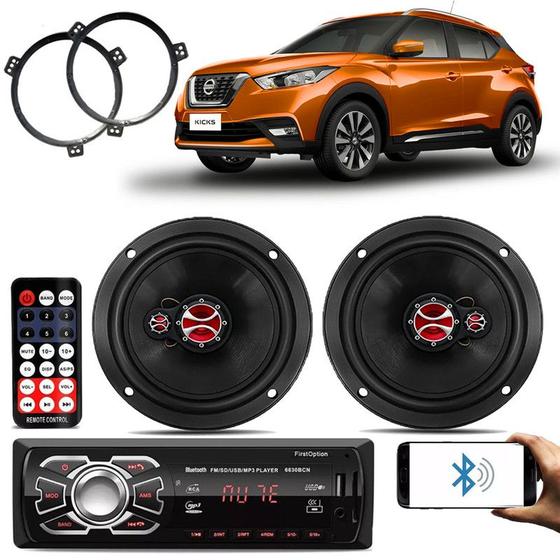 Imagem de Kit Falante Foxer Nissan Todos 6 Pol 120W +Radio MP3 KF.300R