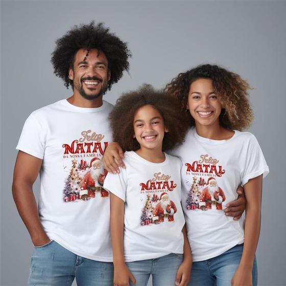 Imagem de Kit família,Camisa personalizada natalina manga curta