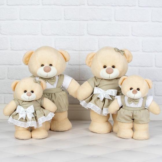 Imagem de Kit familia de urso chá revelação - pelucia  para decoração. 