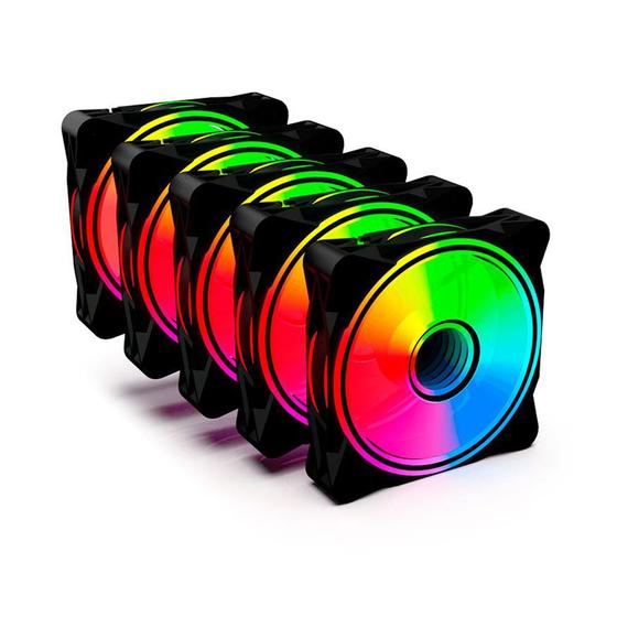 Imagem de KIT Fan com 5  unidades Onepower radiant x5 ARGB 120mm Black
