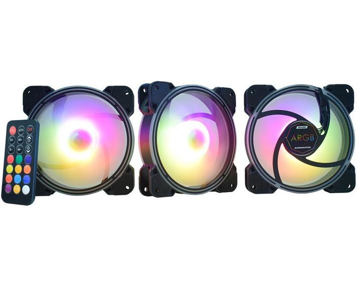 Kit Fan Cooler ARGB RAINBOW - SUPER STORM - AK-AAE1 Menor preço em Kit Fan Cooler ARGB RAINBOW - SUPER STORM - AK-AAE1