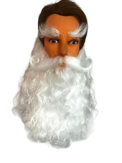 Imagem de Kit Fantasia Real Papai Noel Barba Bigode sobrancelha cola