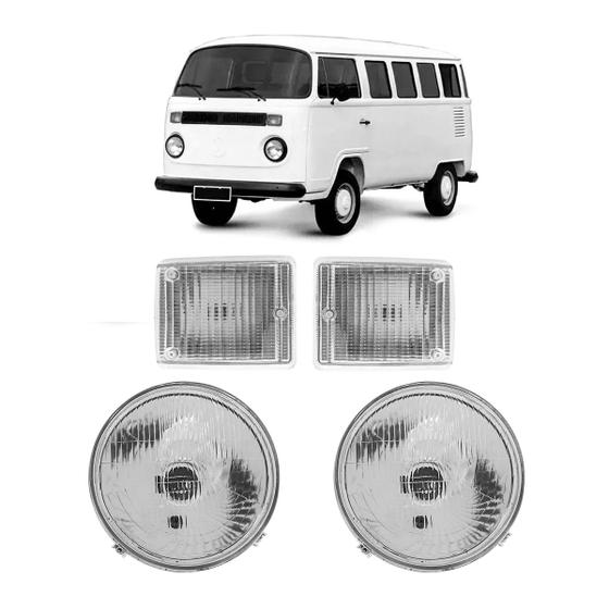 Imagem de Kit Faróis + Piscas Cristal VW Kombi Carat/ Clipper