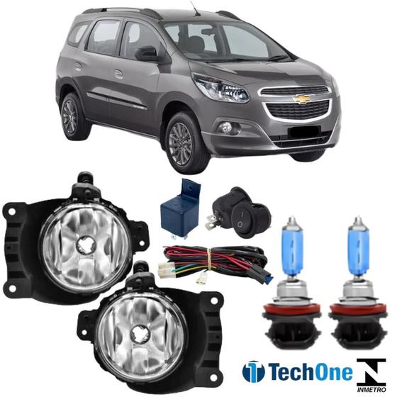 Imagem de Kit farol auxiliar chevrolet spin 2013 a 2016 e super branca