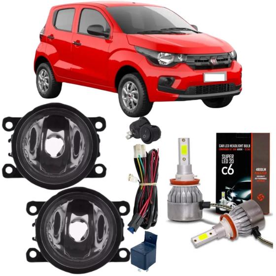 Imagem de Kit farol auxiliar fiat mobi 2016 a 2022 super led