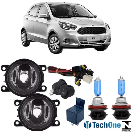 Imagem de KIT Farol Auxiliar Ford Ka 2011 a 2018 Super Branca