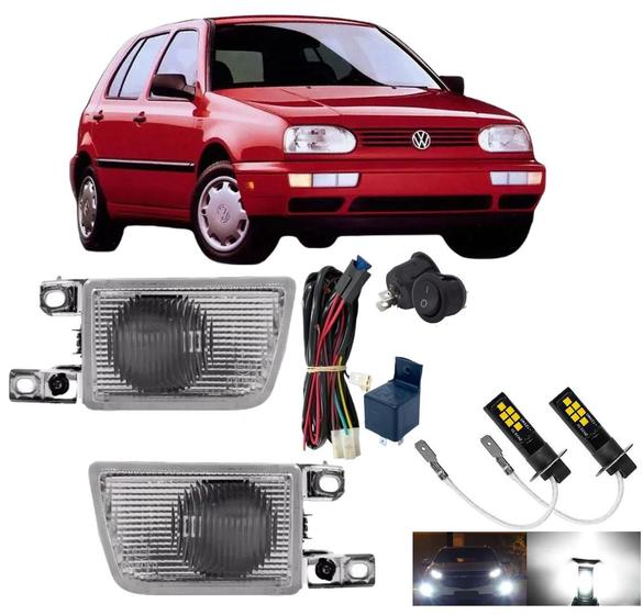 Imagem de Kit farol auxiliar golf alemao 1992 a 1995 vidro e super led