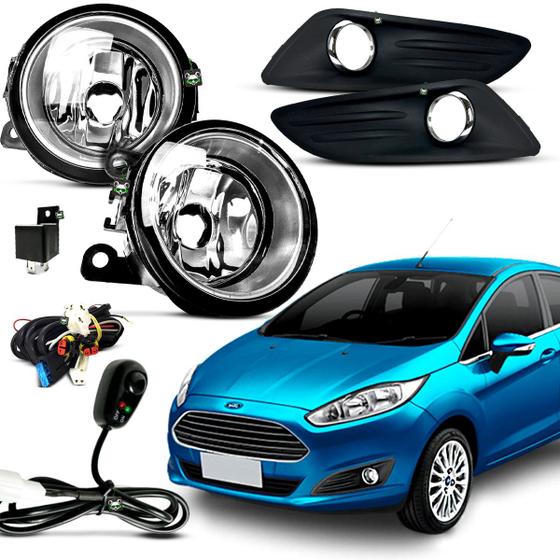 Imagem de Kit Farol Auxiliar Milha New Fiesta 2013 2014 2015 2016 Botao Colante