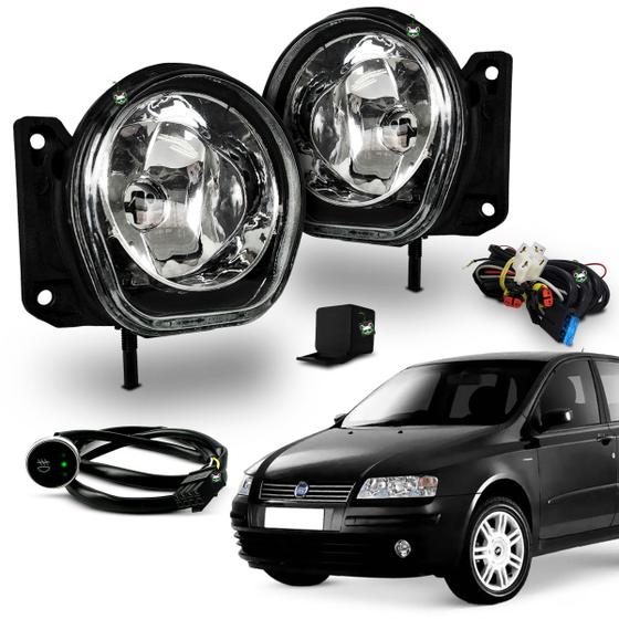 Imagem de Kit Farol Auxiliar Milha Stilo 2008 2009 2010 2011 Botao Touch