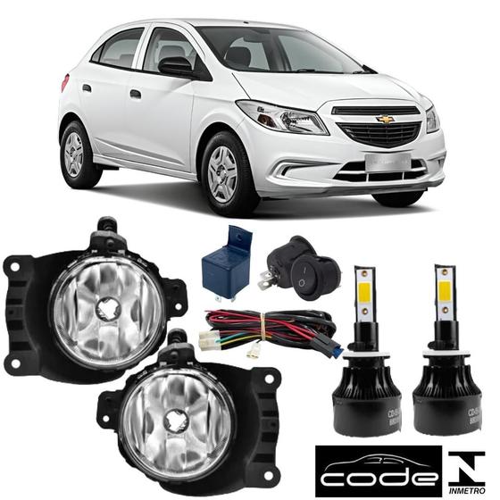 Imagem de Kit Farol Auxiliar Neblina PRISMA 2012 ate 2019 e Super Led