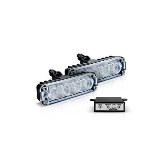 Imagem de Kit Farol Auxiliar Slim Alumínio 4 LEDs 4W 12/24V Âmbar