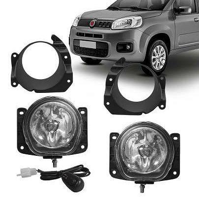 Imagem de Kit Farol de Milha Auxiliar Fiat Novo Uno todos Botão Universal TG 0202.008 Tiger Auto