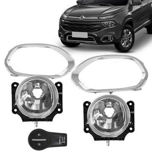 Imagem de Kit Farol De Milha Auxiliar Fiat Toro 2016-2020 Moldura E