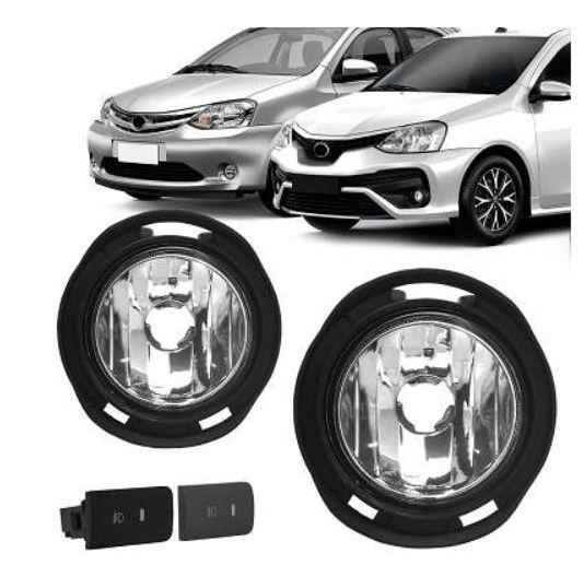 Imagem de Kit Farol de Milha Etios 20132018 Com 2 Bts. mod. original, cinza e preto Tiger Auto tg 0207010