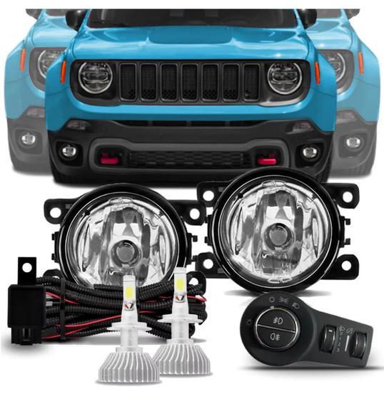 Imagem de Kit Farol de Milha Jeep Renegade Original + Super Led 2020 2021