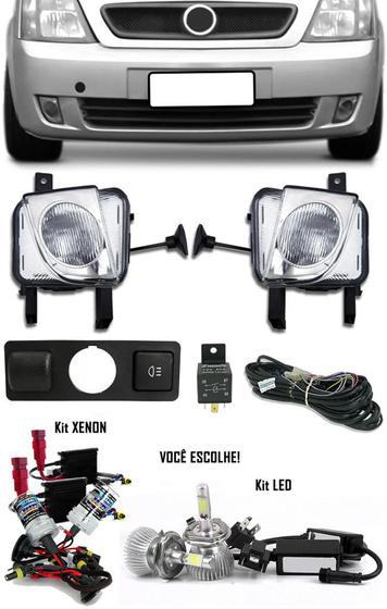 Imagem de Kit Farol de Milha Neblina Chevrolet Meriva Botão Modelo Original + Kit Xenon 6000K 8000K ou Kit Lâmpada Super LED 6000K