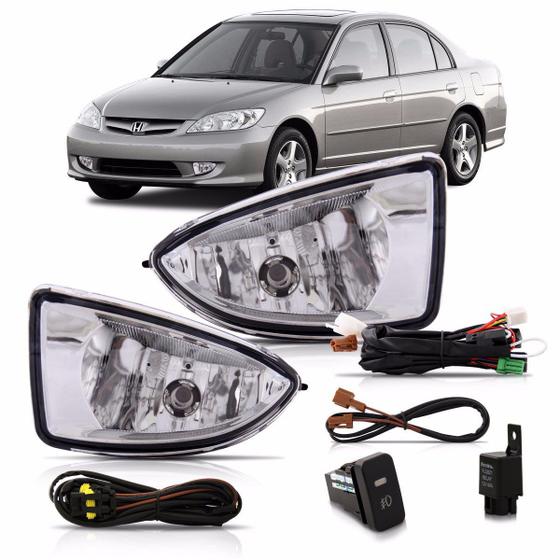 Kit Farol de Milha Neblina Honda Civic 2004 2005 2006 - Interruptor Modelo Original Menor preço em Kit Farol de Milha Neblina Honda Civic 2004 2005 2006 - Interruptor Modelo Original