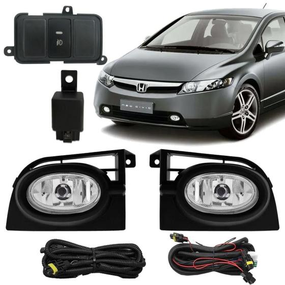 Imagem de Kit Farol De Milha Neblina Honda New Civic 2006 2007 2008